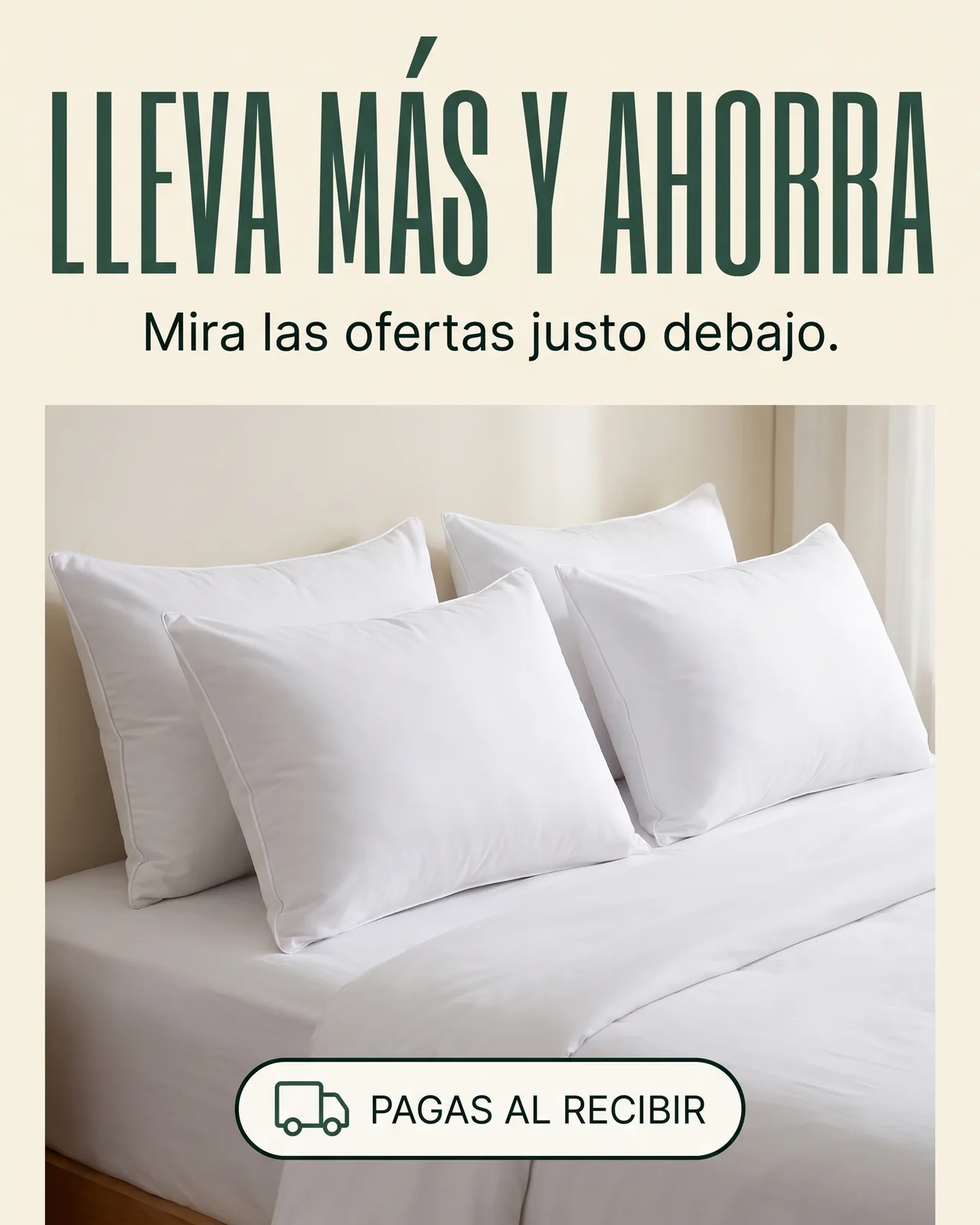 Set x4 Almohadas Siliconadas 40x60: Lleva más y ahorra