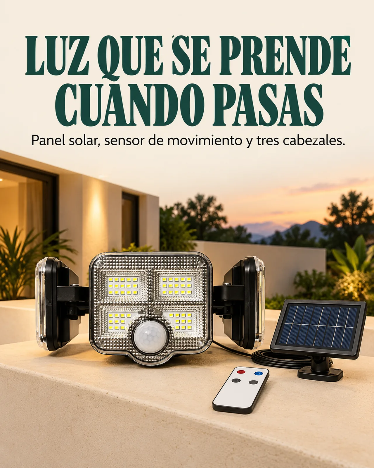 Reflector Solar con Sensor de Movimiento: Luz que se prende cuando pasas