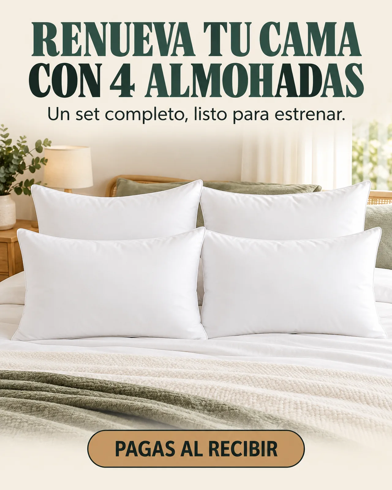 Set x4 Almohadas Siliconadas 40x60: Renueva tu cama con 4 almohadas
