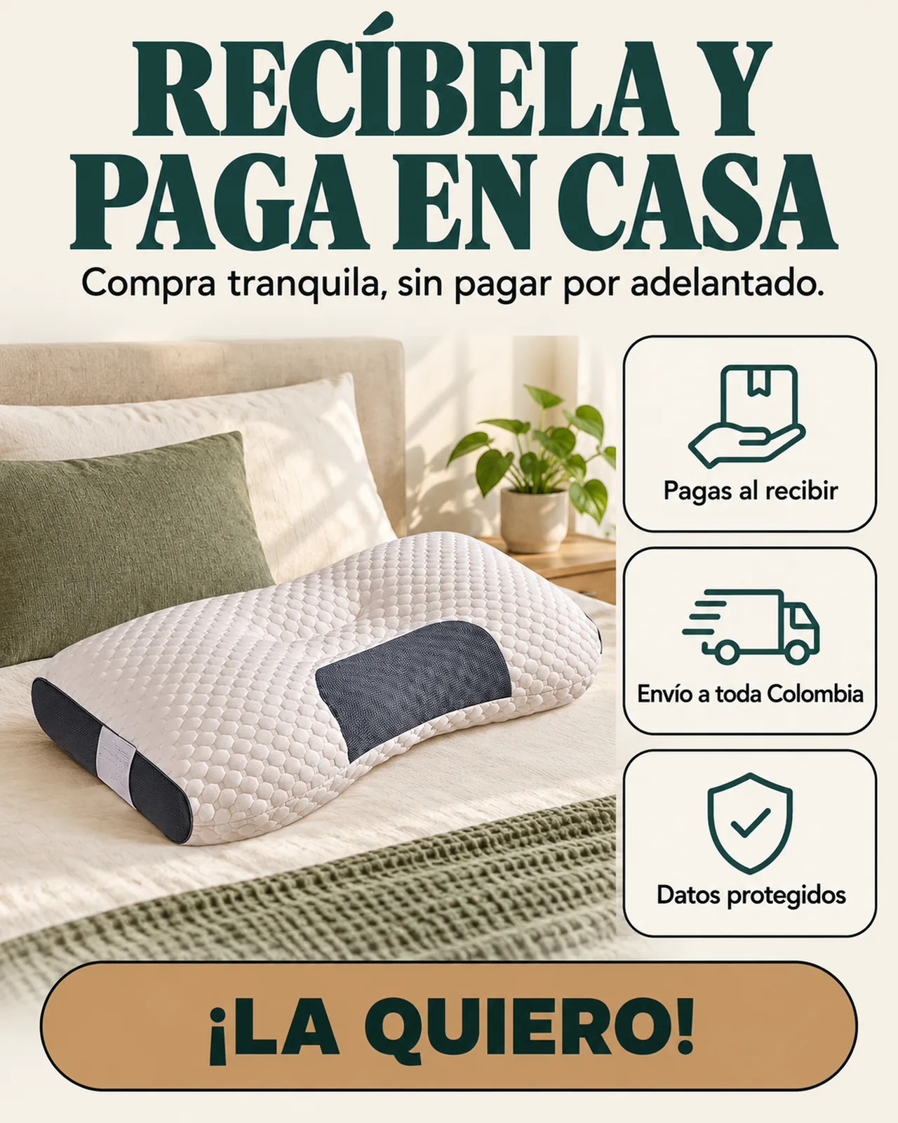 Almohada Ortopédica Cervical: Recíbela y paga en casa