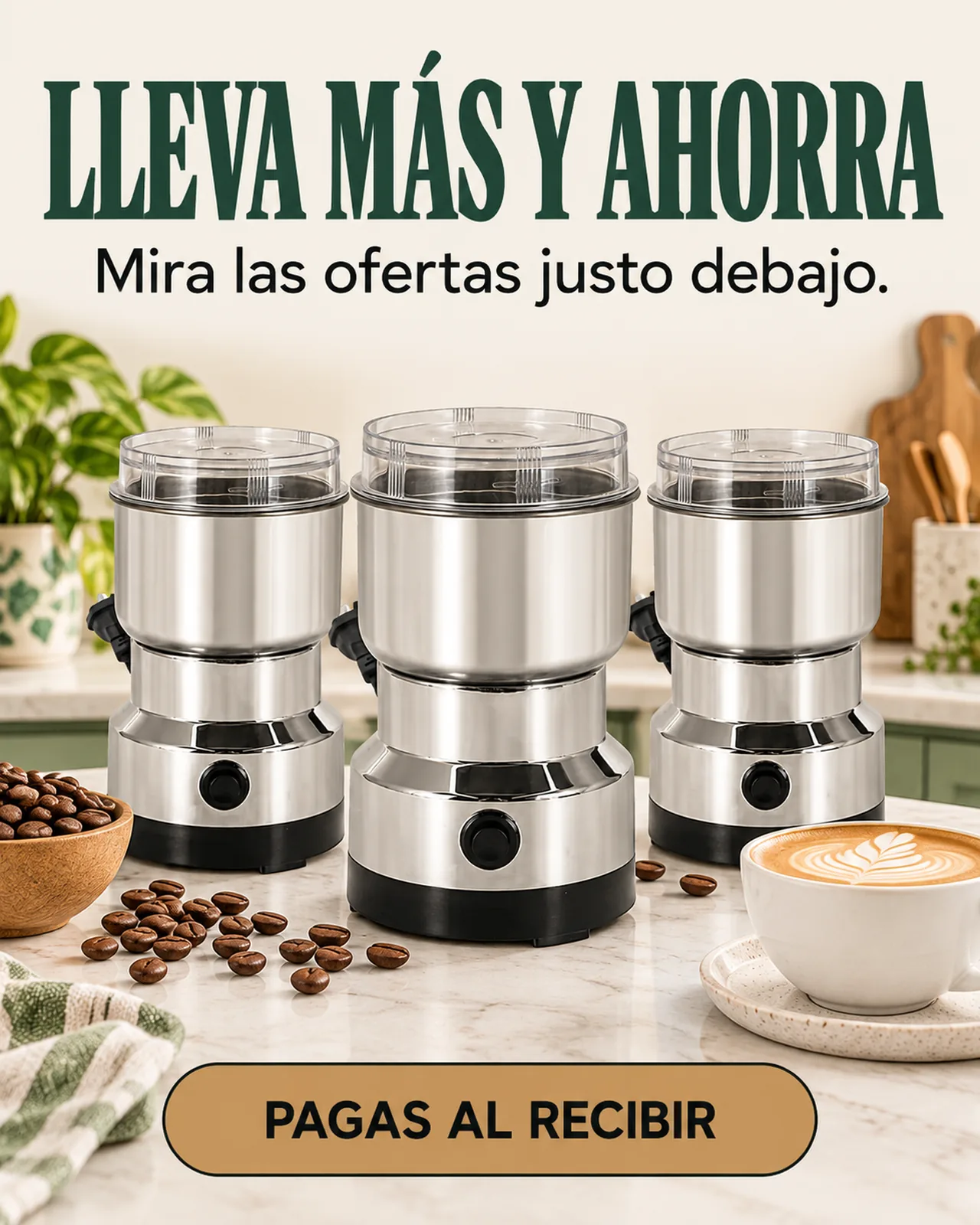 Molino Eléctrico de Café y Granos: Lleva más y ahorra