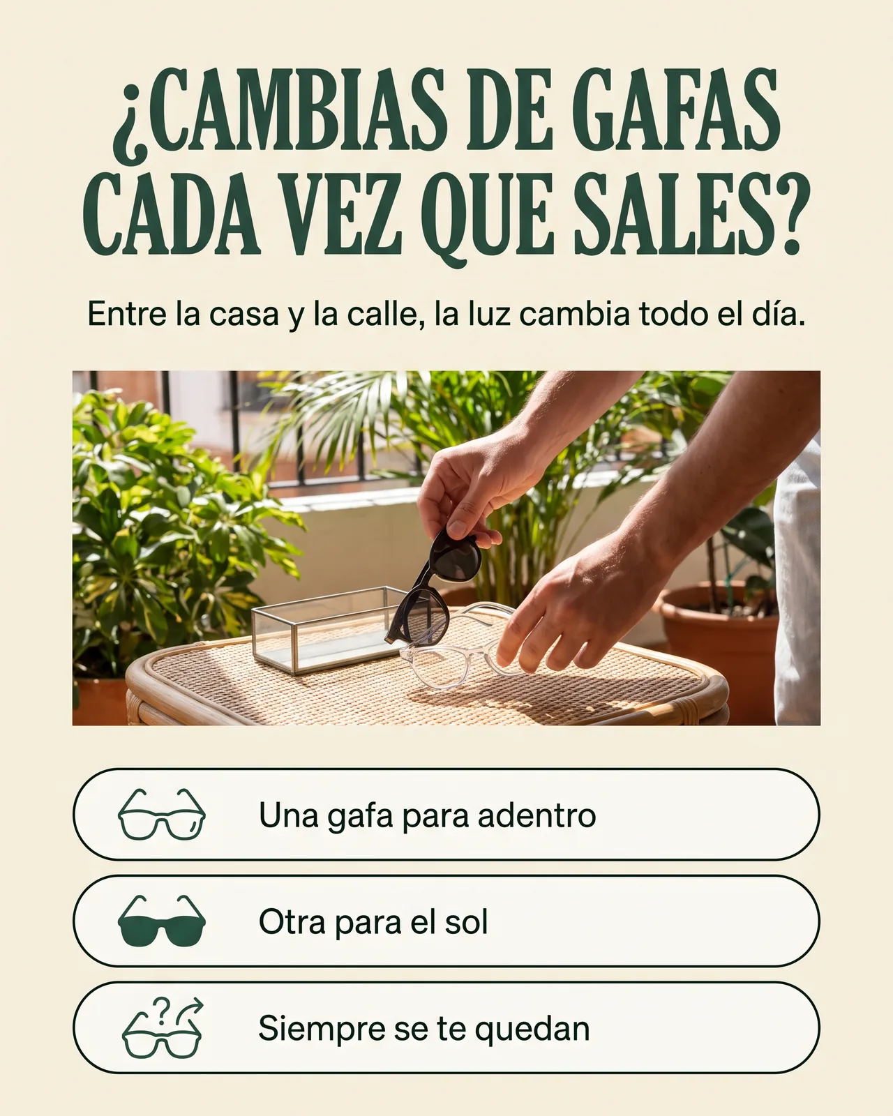 Gafas TR90 Fotocromáticas: ¿cambias de gafas cada vez que sales?