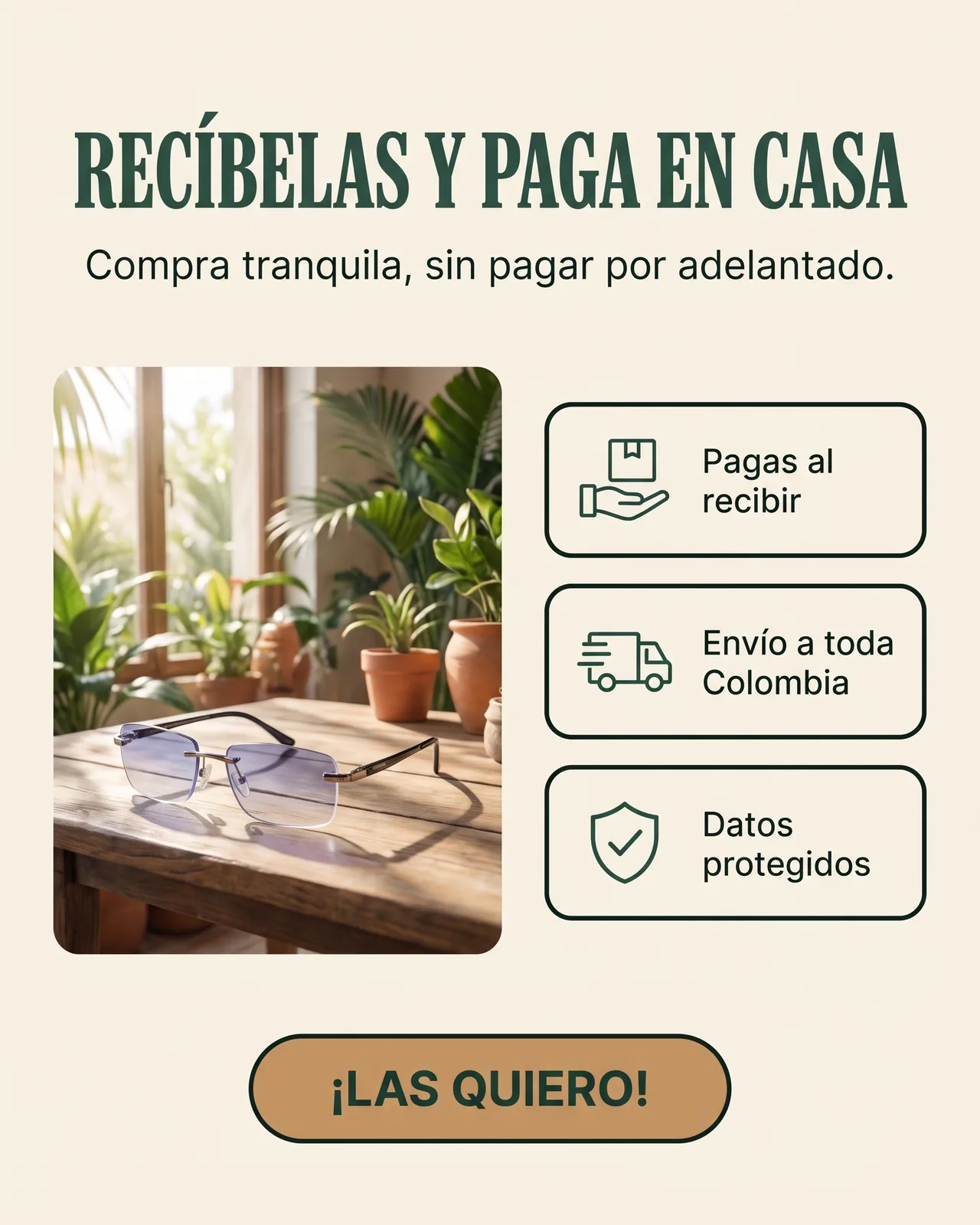 Gafas TR90 Fotocromáticas: Recíbelas y paga en casa