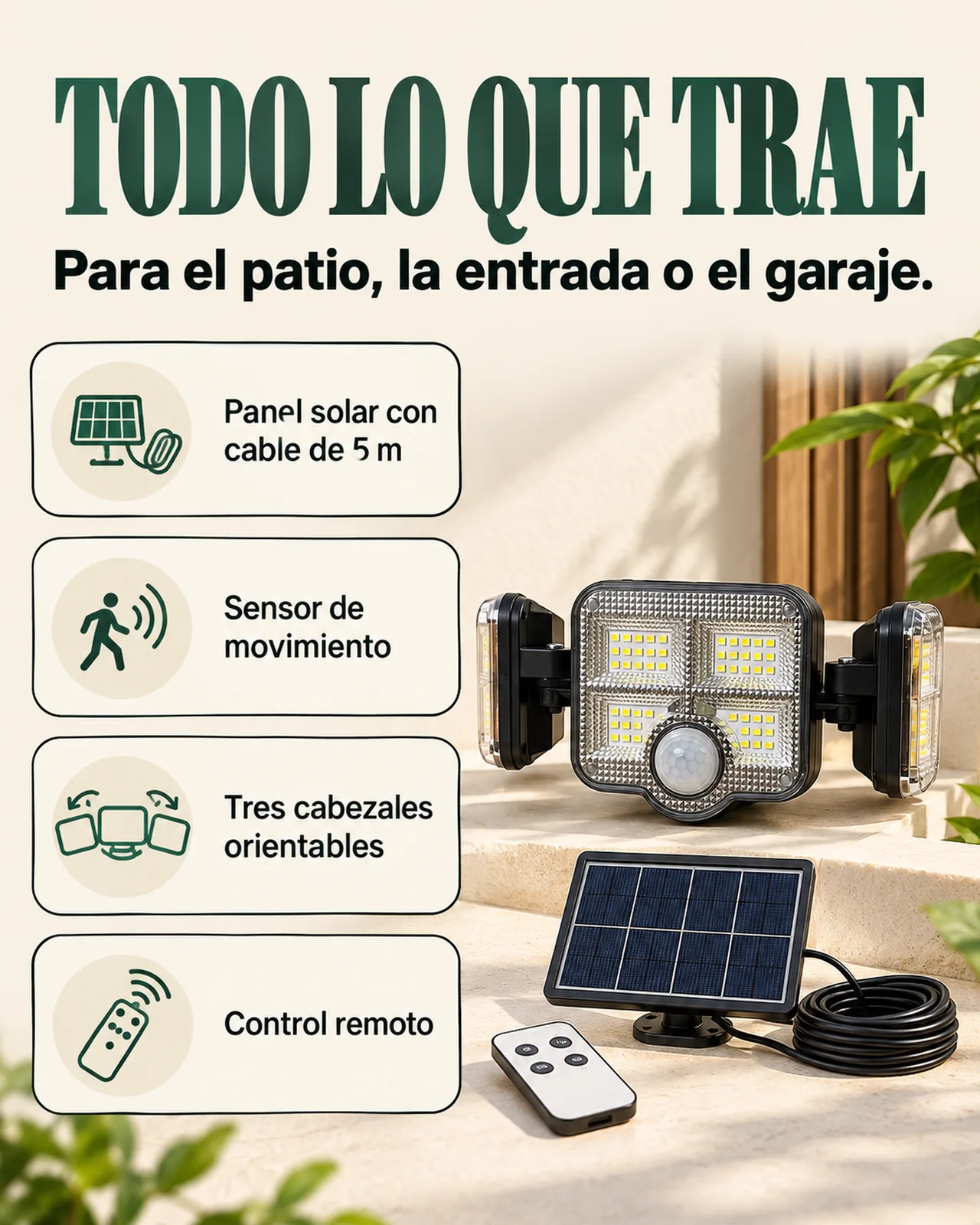 Reflector Solar con Sensor de Movimiento: Todo lo que trae