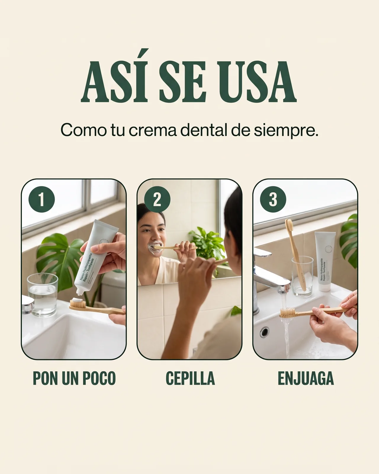 Crema Dental Nano-Hidroxiapatita 120 ml: Así se usa